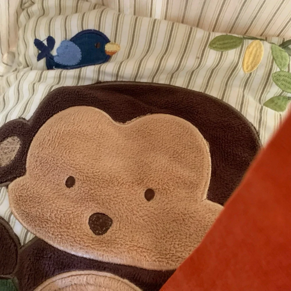 Hanging Baby Diaper Caddy With Cute Monkey Pillow Design